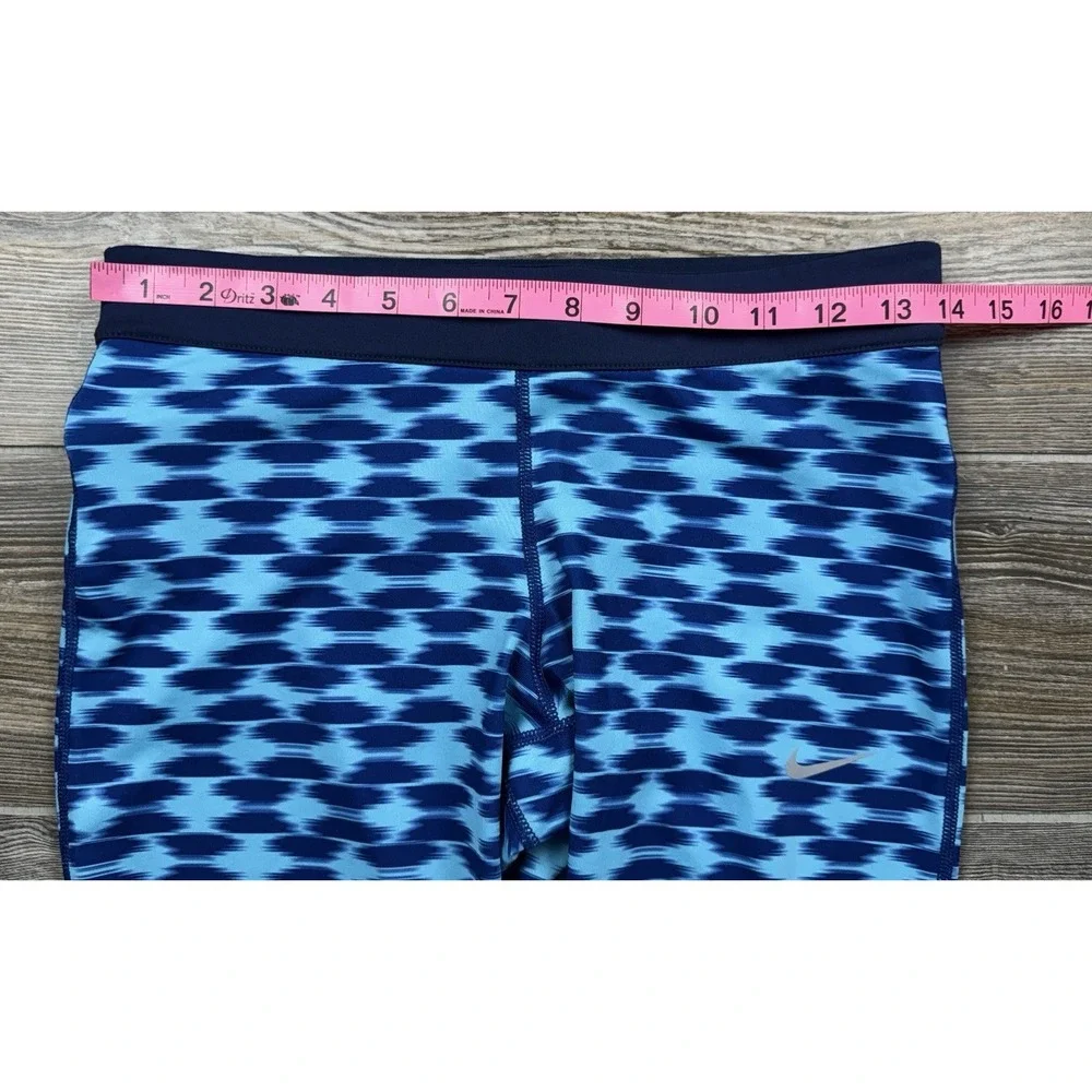 Nike Dri Fit Pants Leggings‎ Blue Run Fast Live Fearless Capri Cropped Size Med
